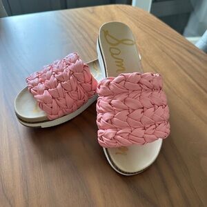 Sam Edelman Pink Braided Slide Sandals
